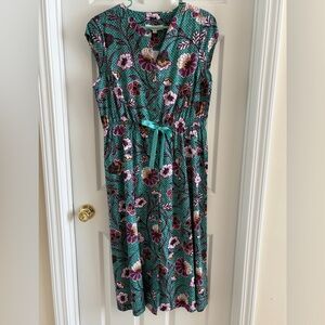 LOFT Teal and Purple Floral Dress